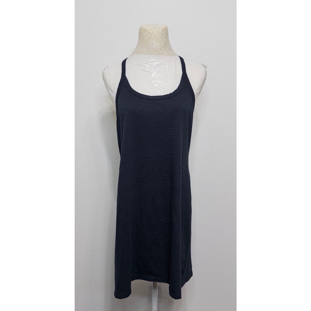 J.Crew Women's Sleeveless Racerback Black Dress sz L minimalist resort